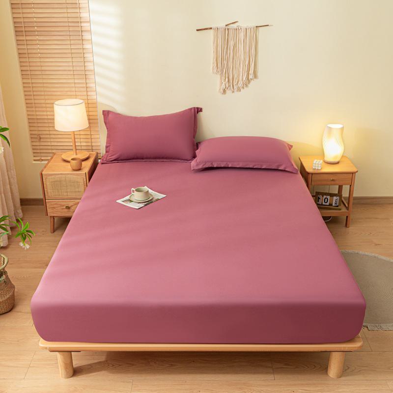 Comfortable dust-repellent, soft and smooth solid-colored brushed cotton sheets Suitable for single and double beds