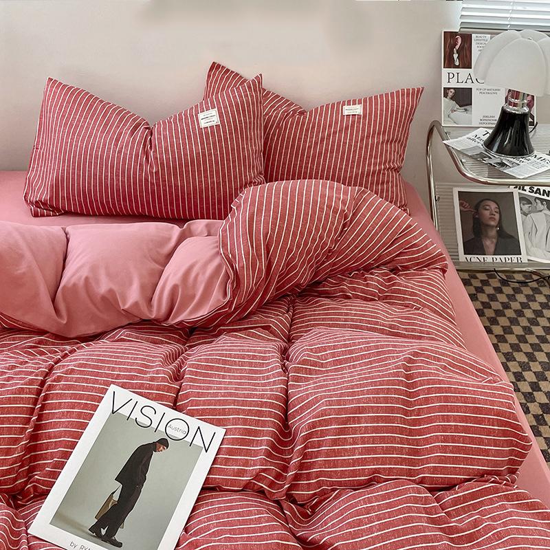 Scandinavian Style Single/Double Sheet Duvet Cover Pillowcase Ins Style Bedding Set Soft Microfiber Full/Queen Size Bedding Set