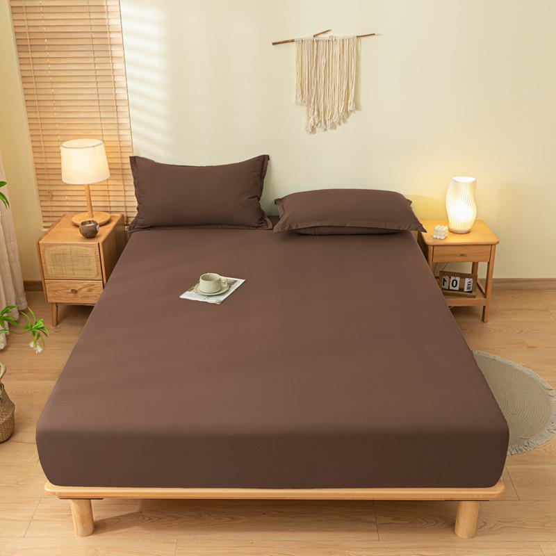 Comfortable dust-repellent, soft and smooth solid-colored brushed cotton sheets Suitable for single and double beds