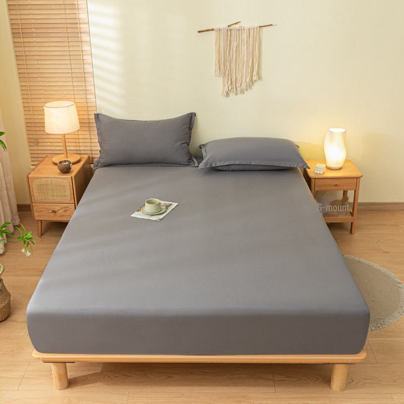 Comfortable dust-repellent, soft and smooth solid-colored brushed cotton sheets Suitable for single and double beds