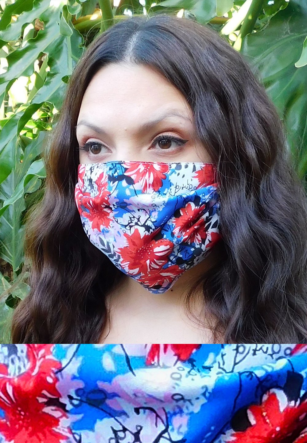 Patriotic Floral Mask