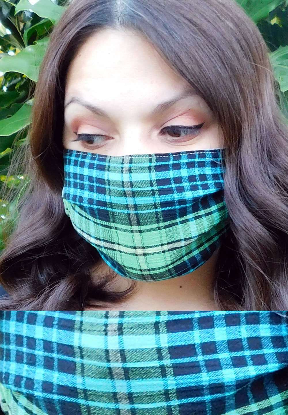 Green Plaid Mask