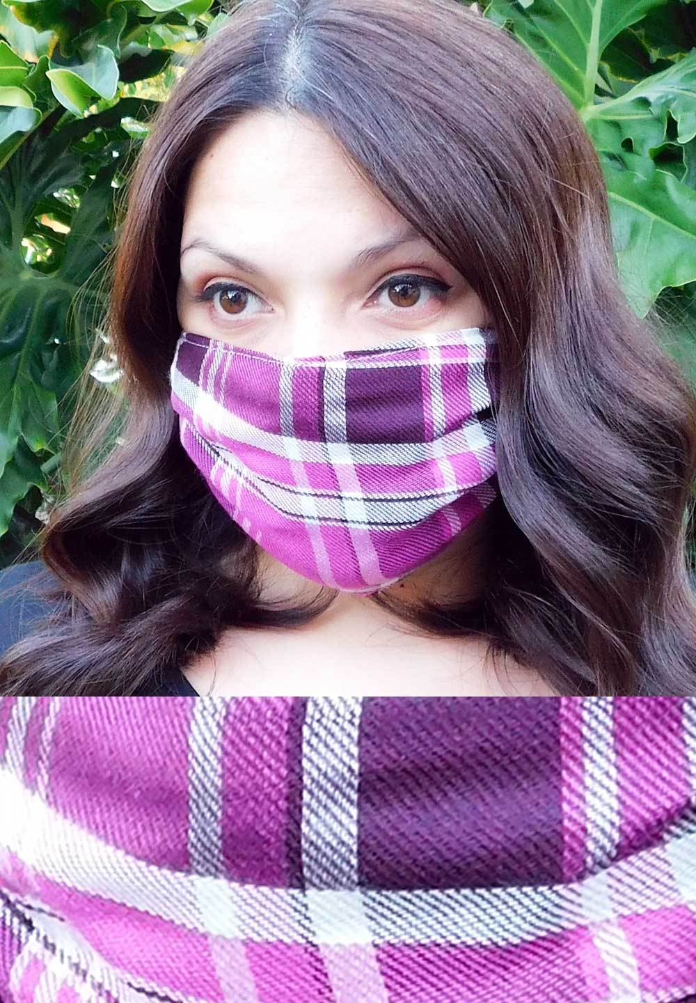 Purple Plaid Mask