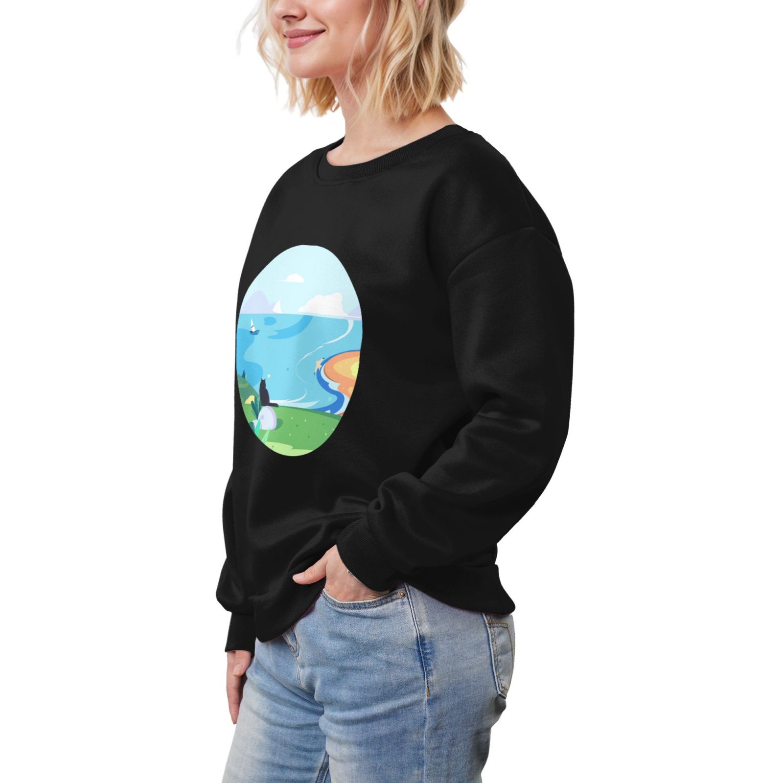 Women's Fleece Crew-neck Hoodie