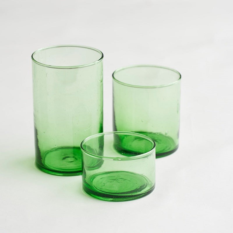 Grande Drinking Glasses - 3 sizes - Green