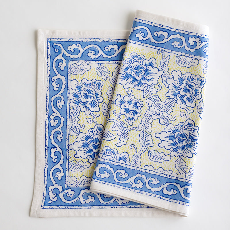 Hand Block Indian Print Table Linen - Malabar design 50% OFF AT CHECKOUT