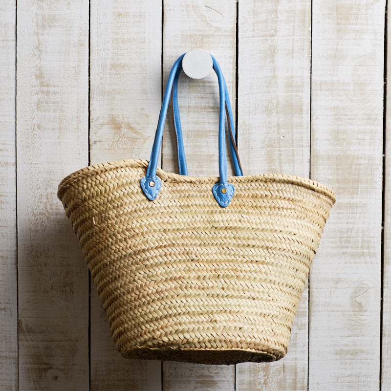 French Market Basket with Long Leather Handle - 5 Colours by Le Panier