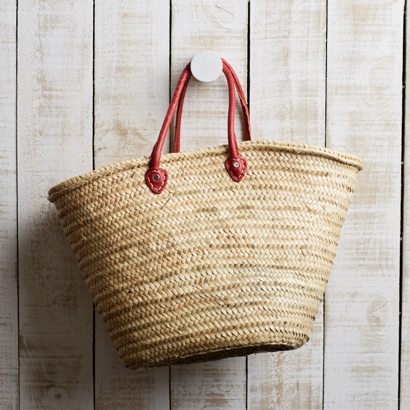 French Market Basket with Long Leather Handle - 5 Colours by Le Panier