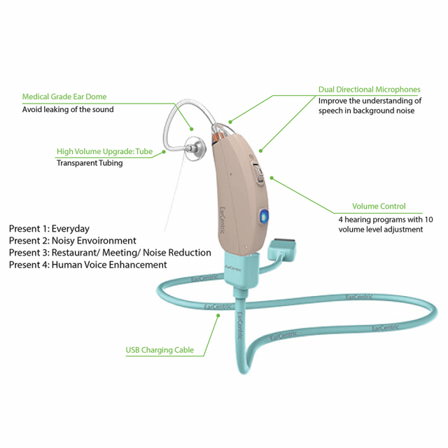 Rechargeable/Programmable Hearing Aids with USB Programming Port - EasyCharge2