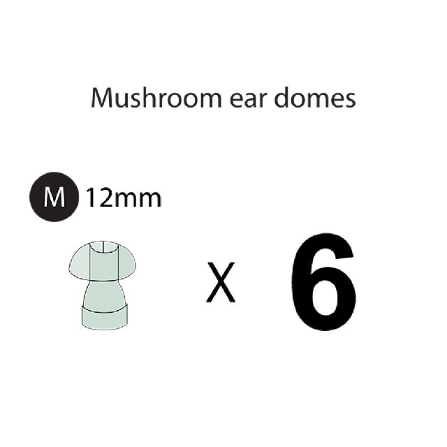 Mushroom Ear Domes/Tips - Pack of 6