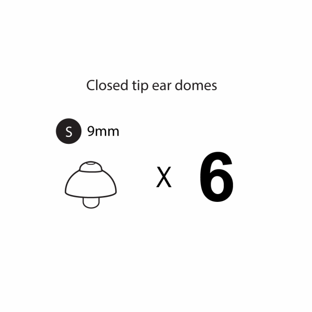 Closed-tip Ear Domes/Tips - Pack of 6