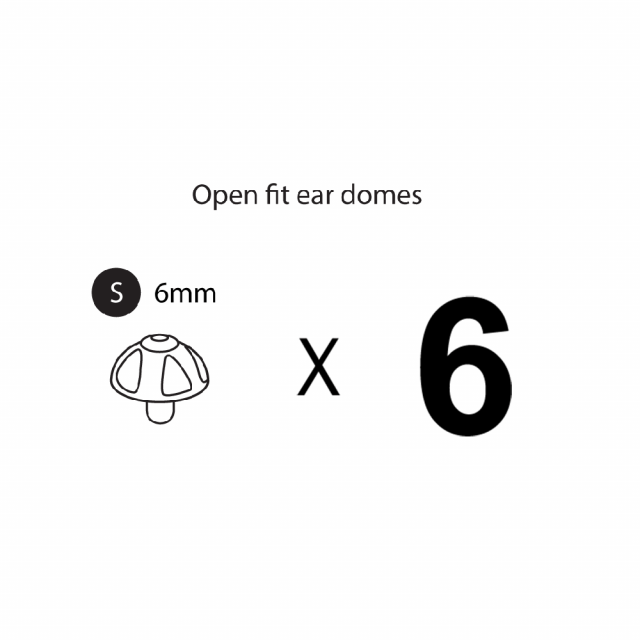 Open-fit Ear Domes/Tips - Pack of 6