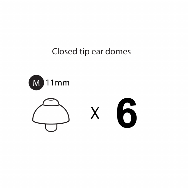 Closed-tip Ear Domes/Tips - Pack of 6