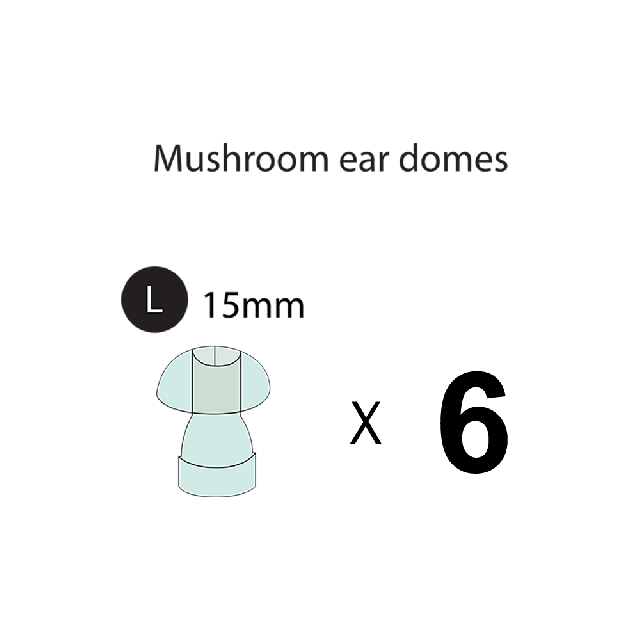 Mushroom Ear Domes/Tips - Pack of 6