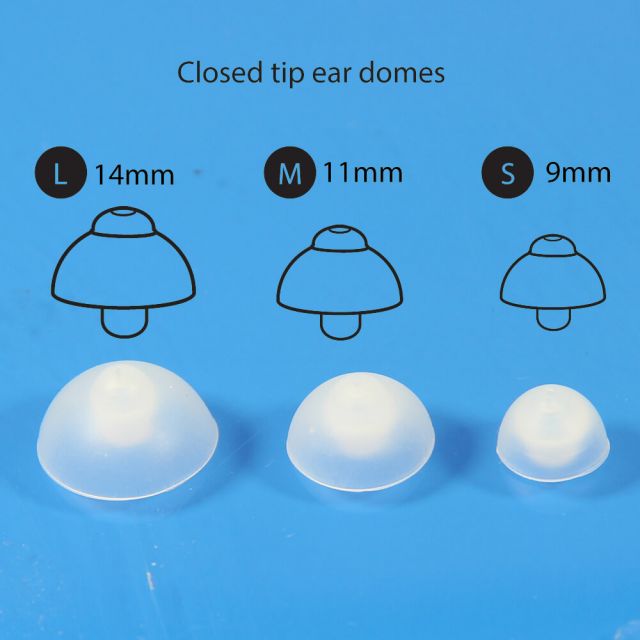 Closed-tip Ear Domes/Tips - Pack of 6