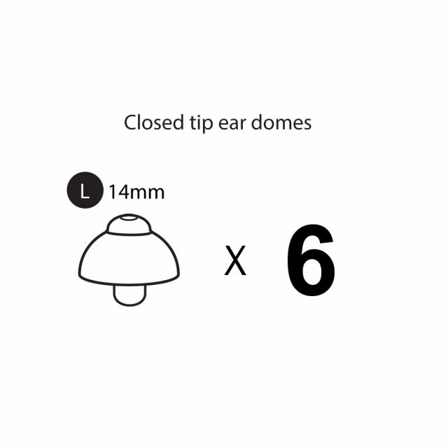 Closed-tip Ear Domes/Tips - Pack of 6