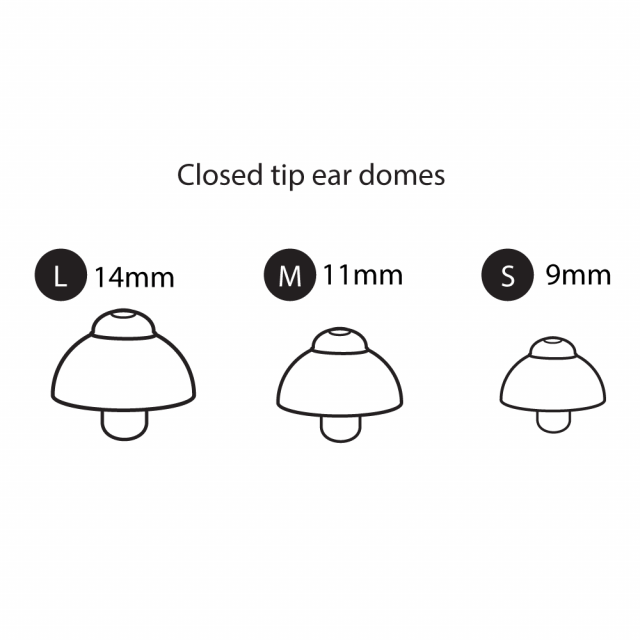 Closed-tip Ear Domes/Tips - Pack of 6