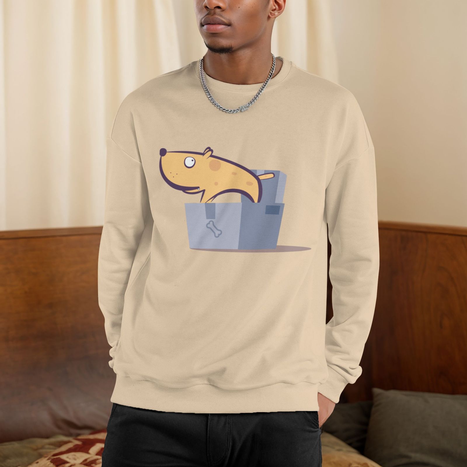 Men's Fleece Crew-neck Hoodie