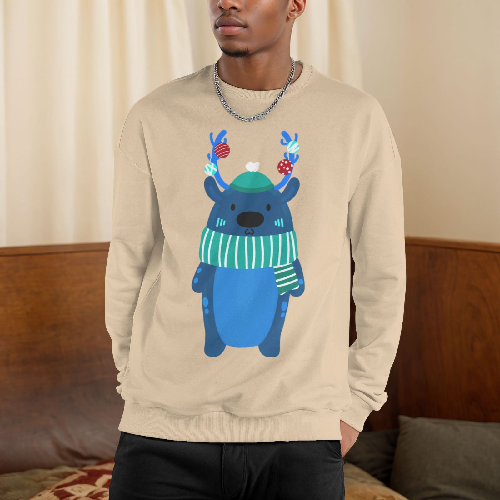 Men's Fleece Crew-neck Hoodie