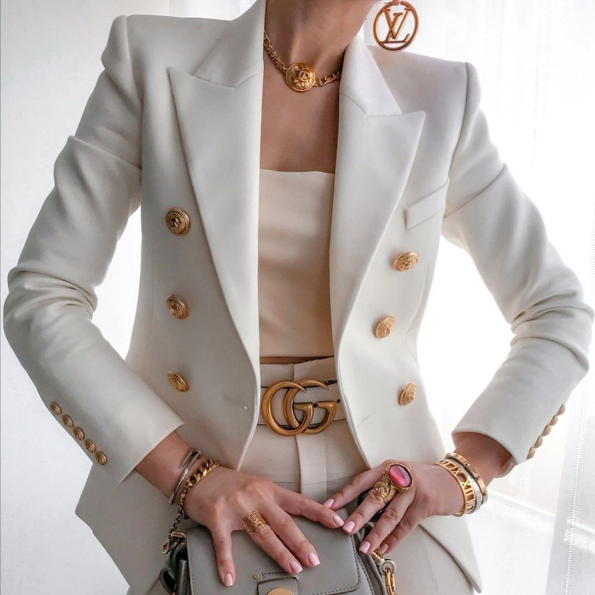 Classic Buttons Fashion Solid Color Slim Coats