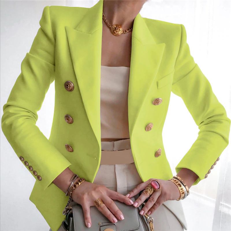 Classic Buttons Fashion Solid Color Slim Coats