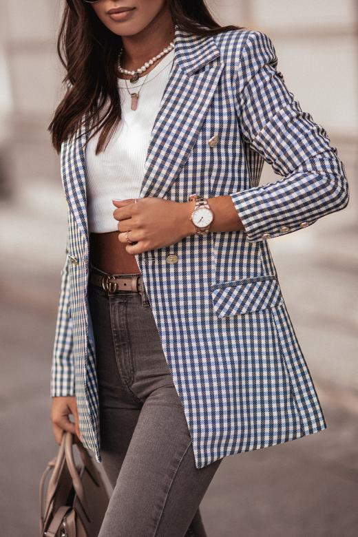 Plaid Print Blazer