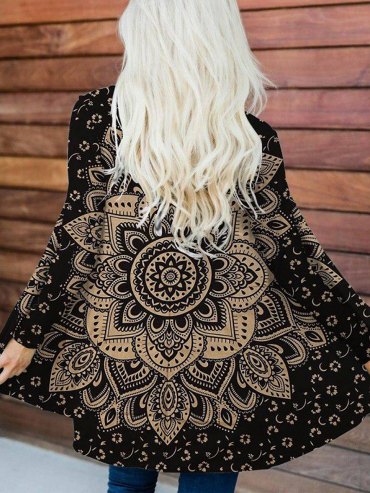 Ethnic Print Pattern Casual Jacket