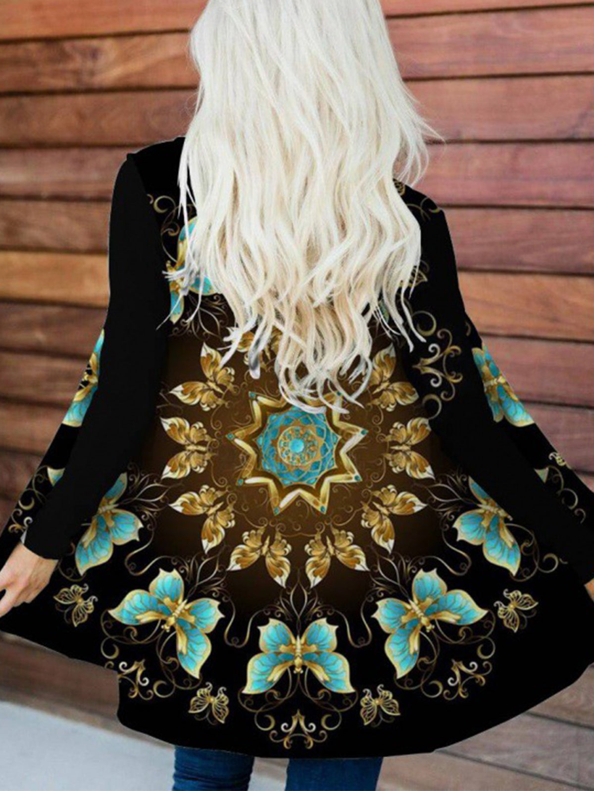 Ethnic Print Pattern Casual Jacket