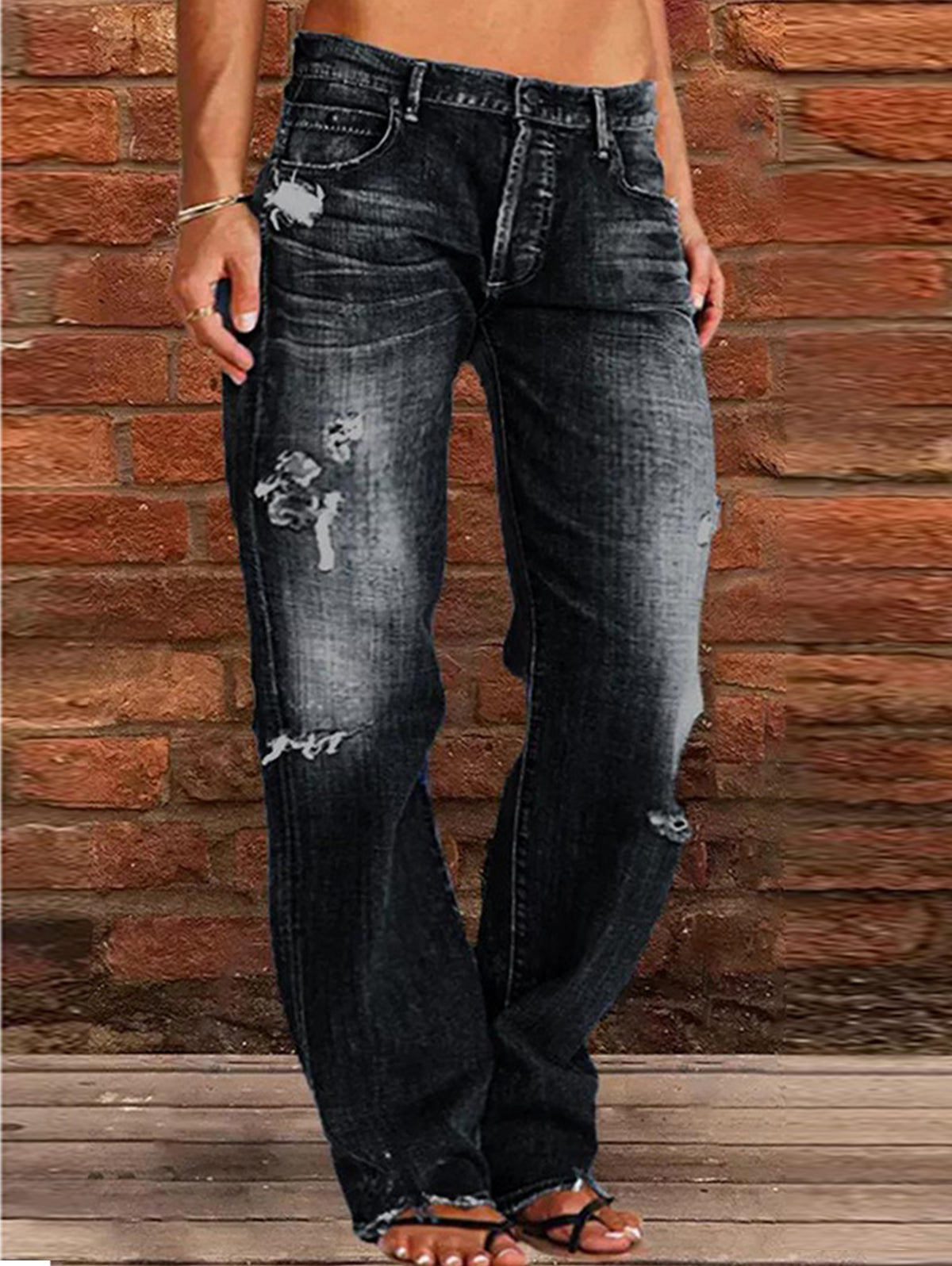 Classic Ripped Casual Jeans