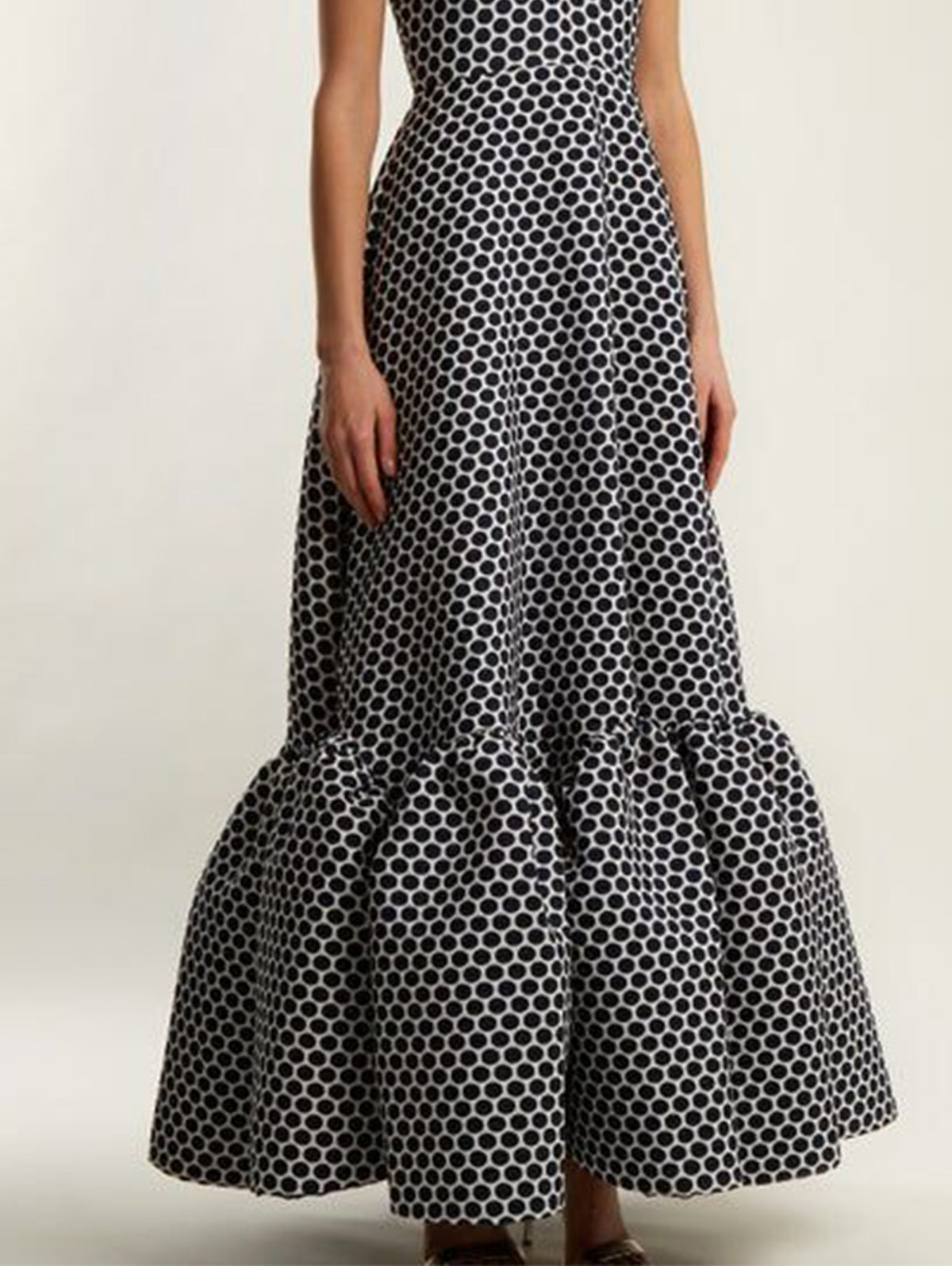 Fashion Polka Dot Print Sleeveless A Line Maxi Tank Dress