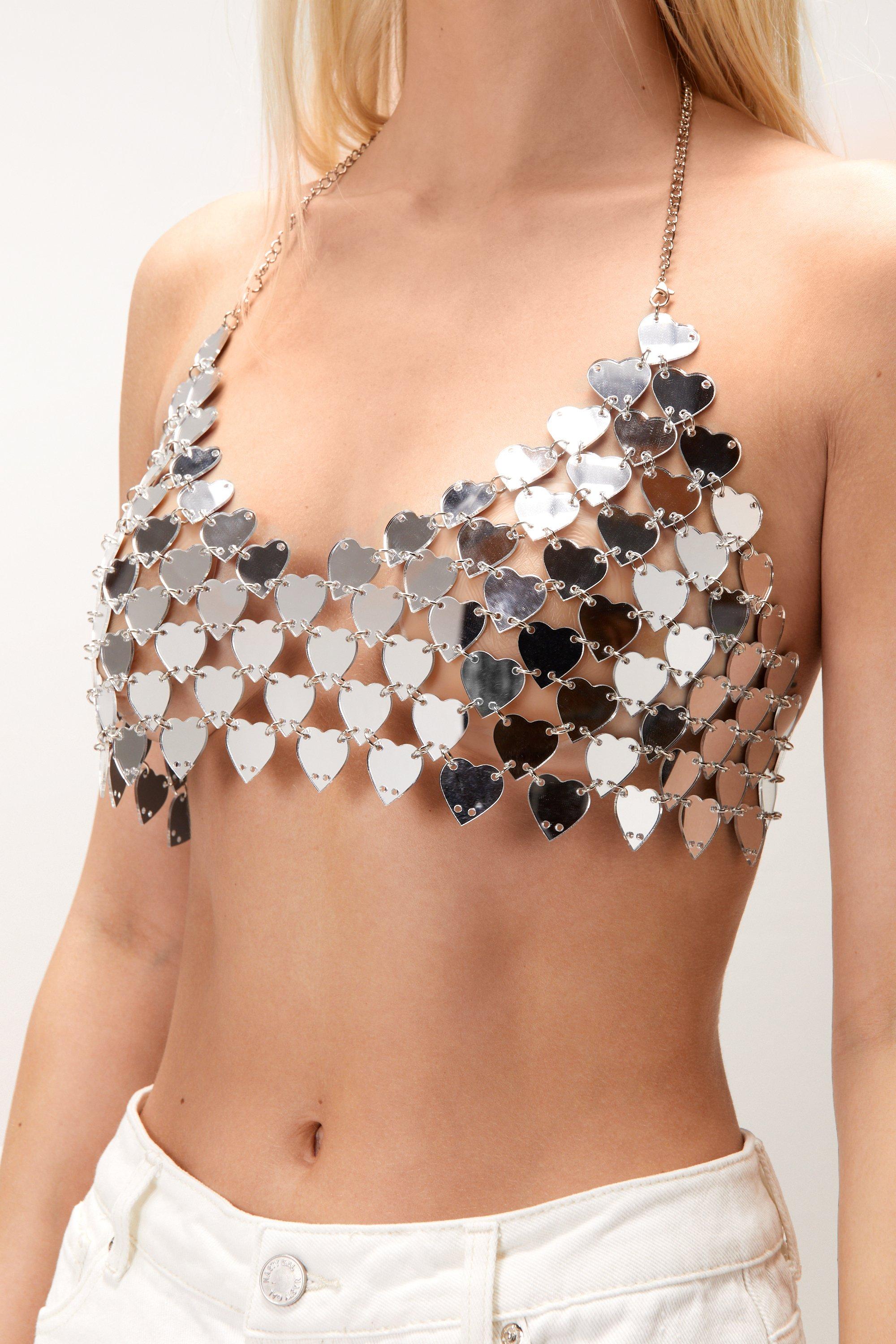 Heart Disc Chainmail Bralette Top