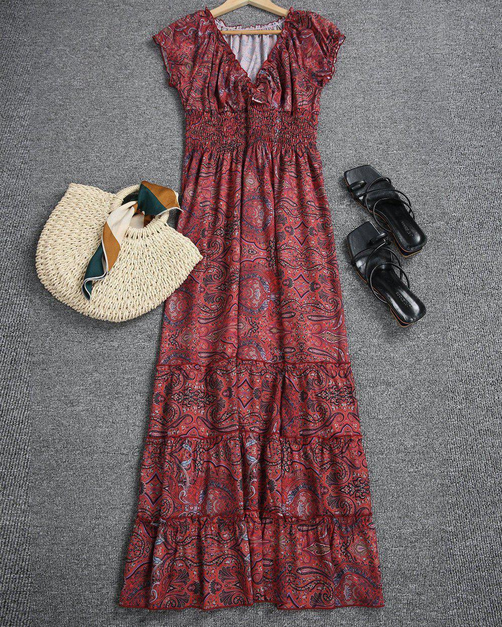 Stop and Stare Paisley Print Maxi Dress