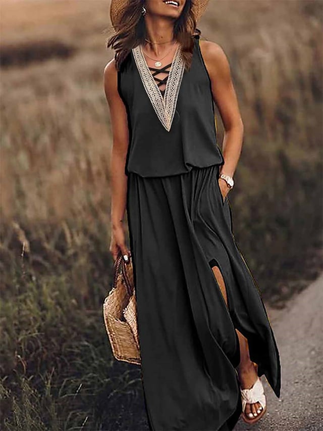 Glamorous Sleeveless Print Maxi Dress