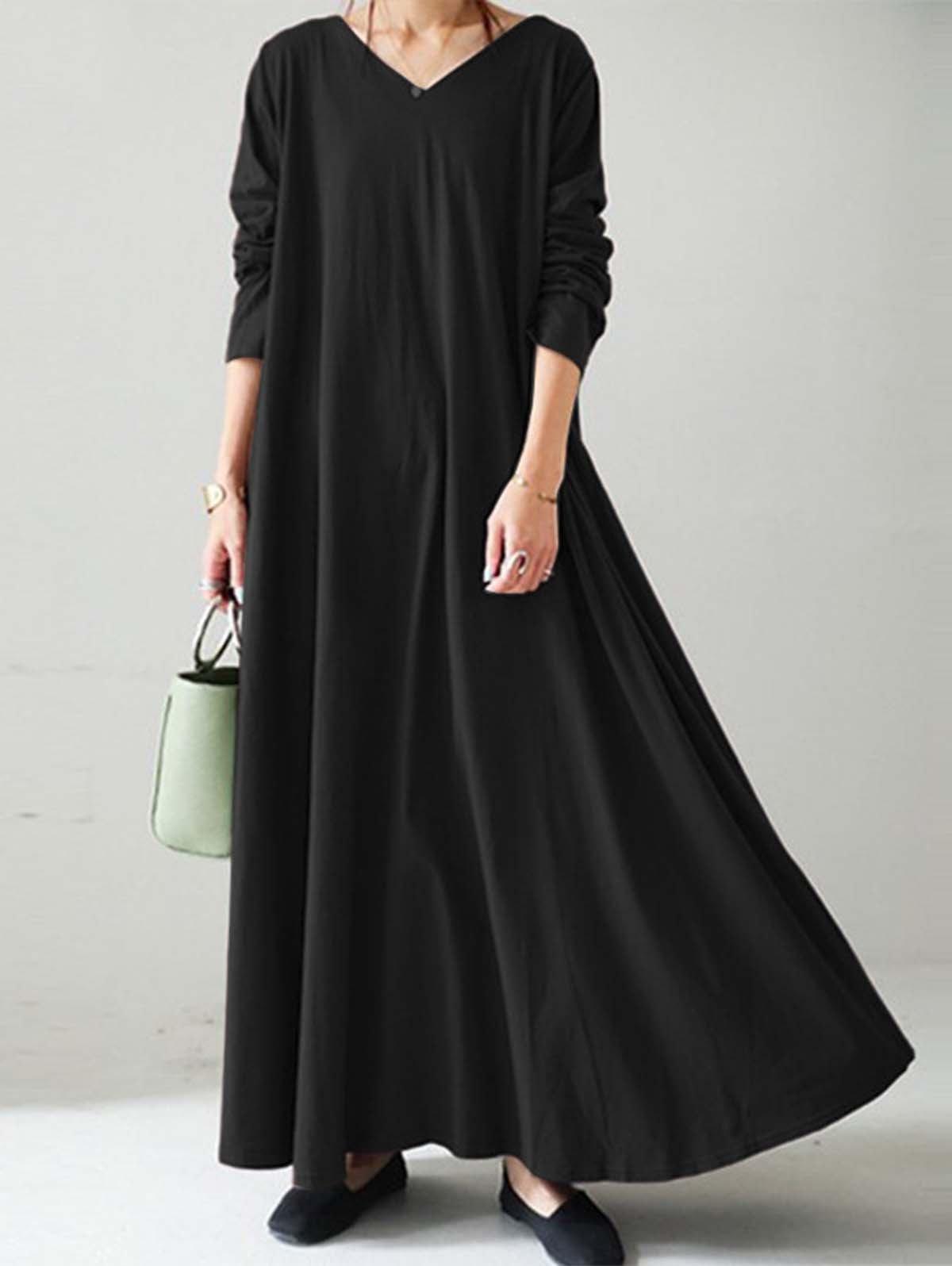 Plain Casual Slouchy Maxi Dress