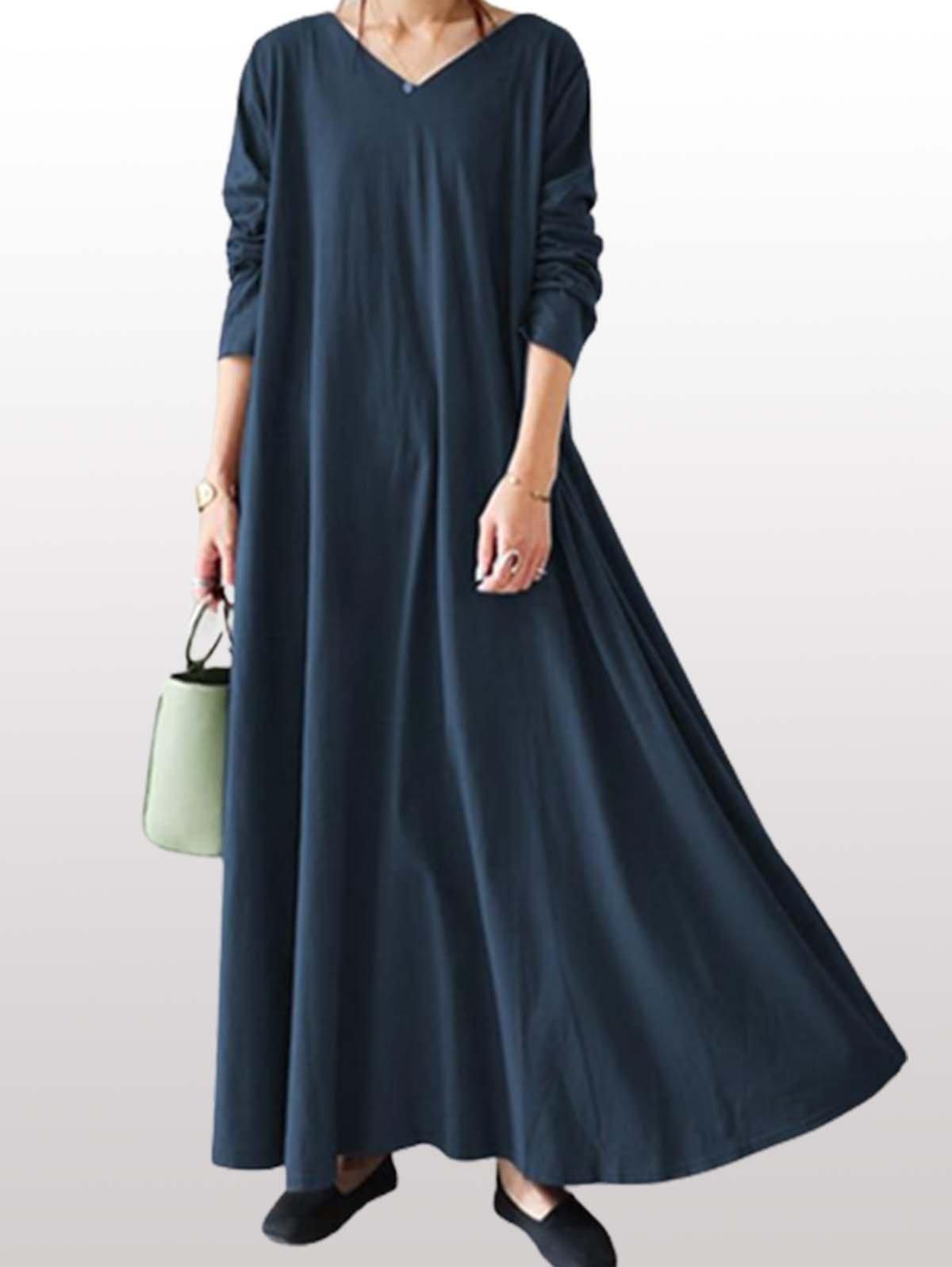 Plain Casual Slouchy Maxi Dress