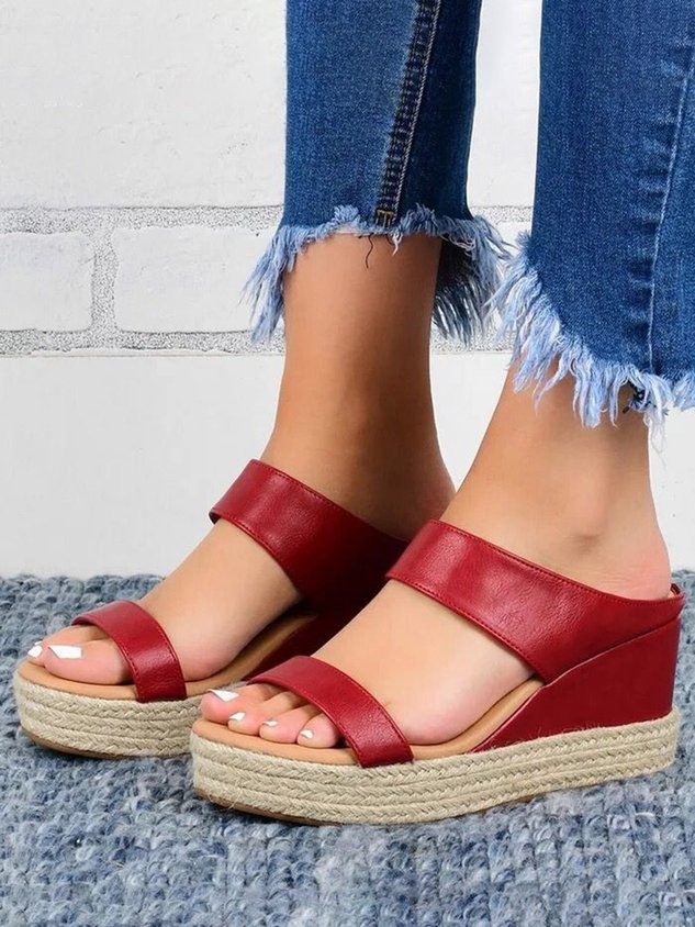 Beach vacation Straw Wedges Sandals