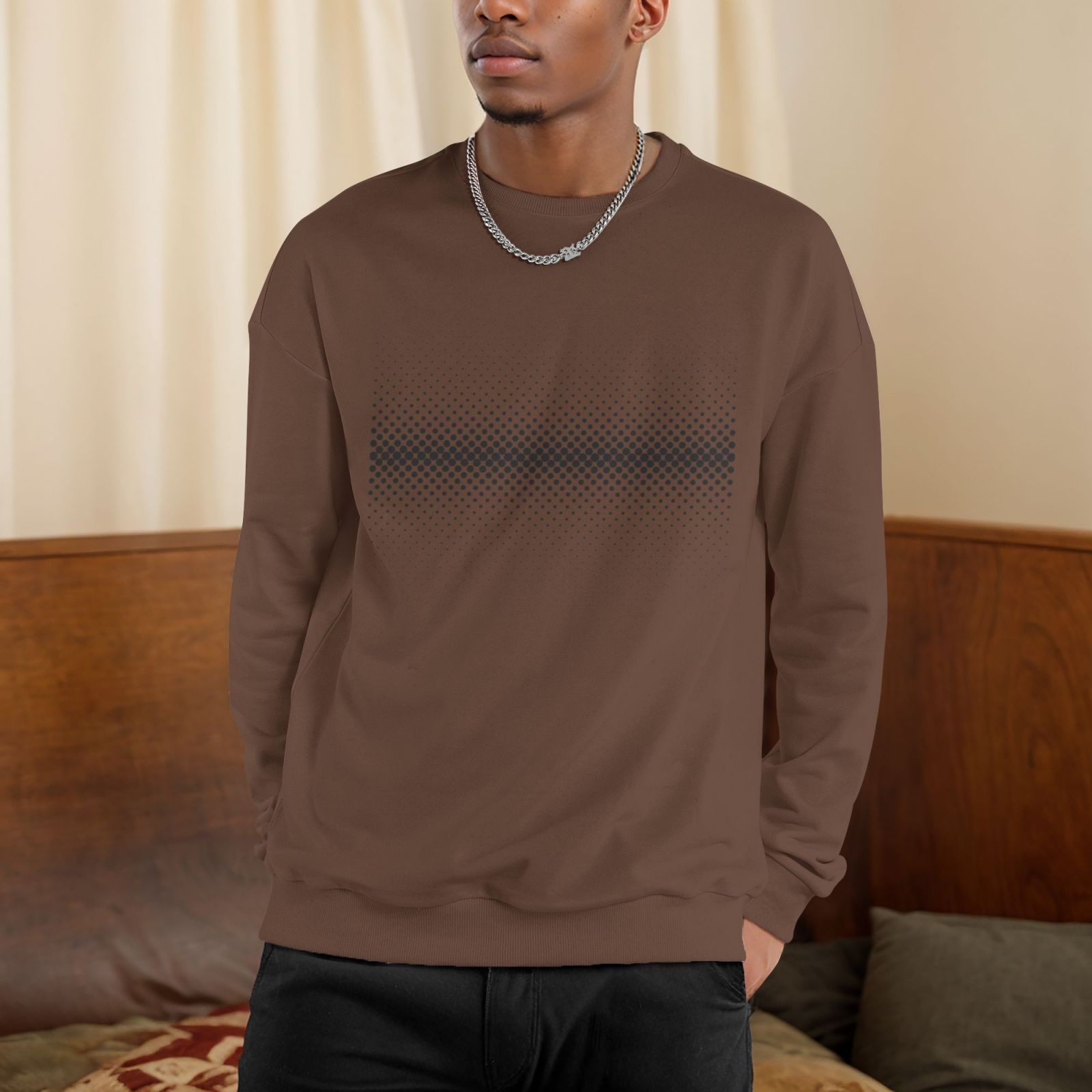 Men's Fleece Crew-neck Hoodie