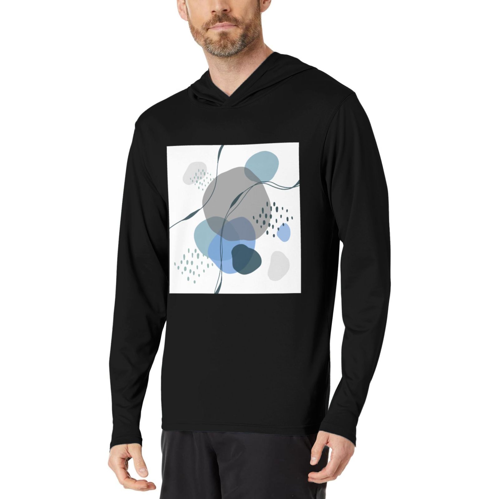 Men's Hooded Long-sleeved T-shirt