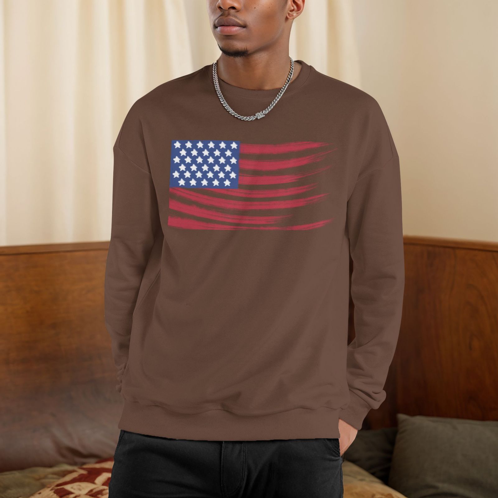 Men's Fleece Crew-neck Hoodie