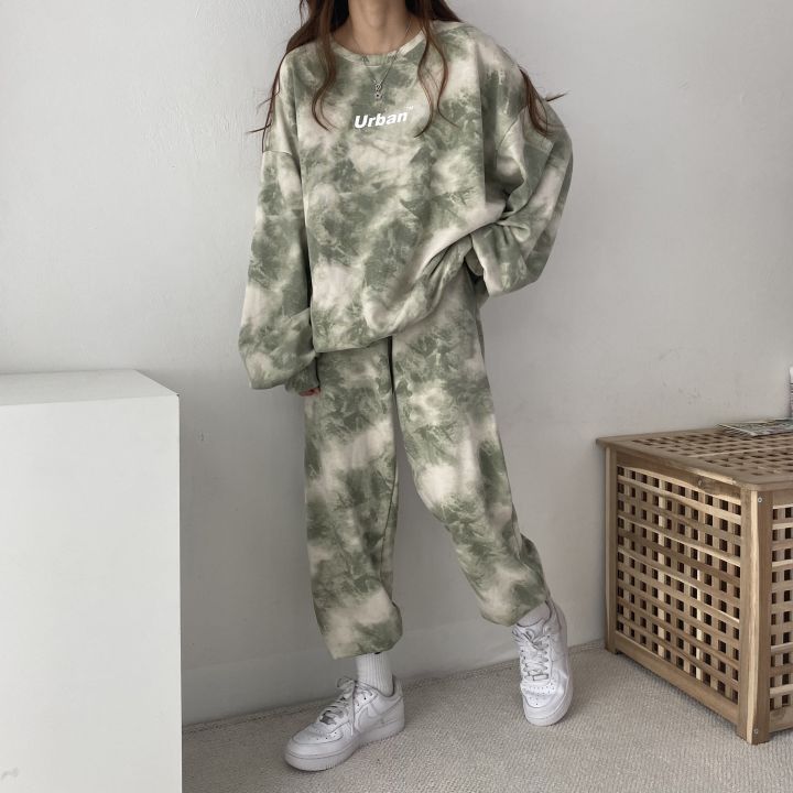 Fashion Casual Tie Dye Loose Two-piece Set