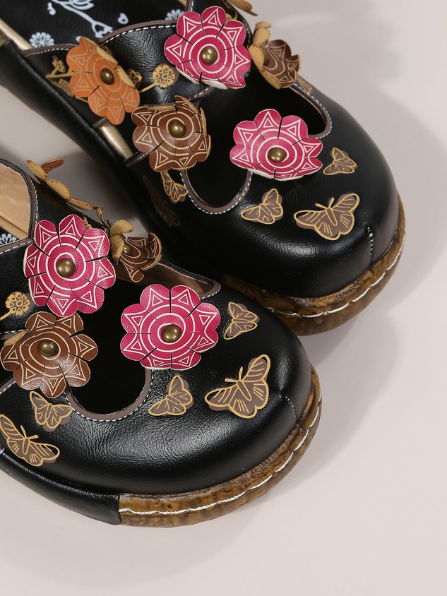 Vintage Floral Mules Clog Shoes