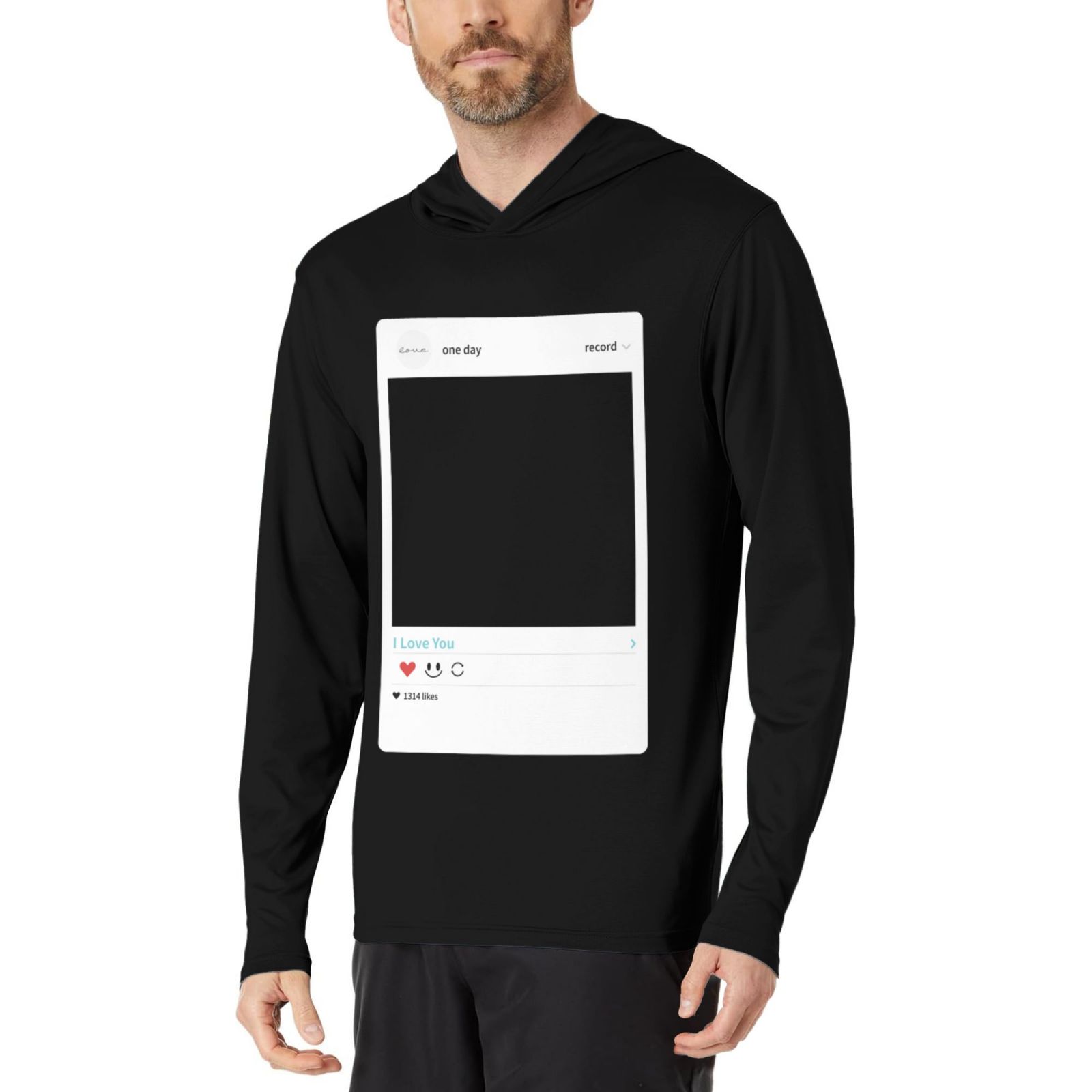 Men's Hooded Long-sleeved T-shirt