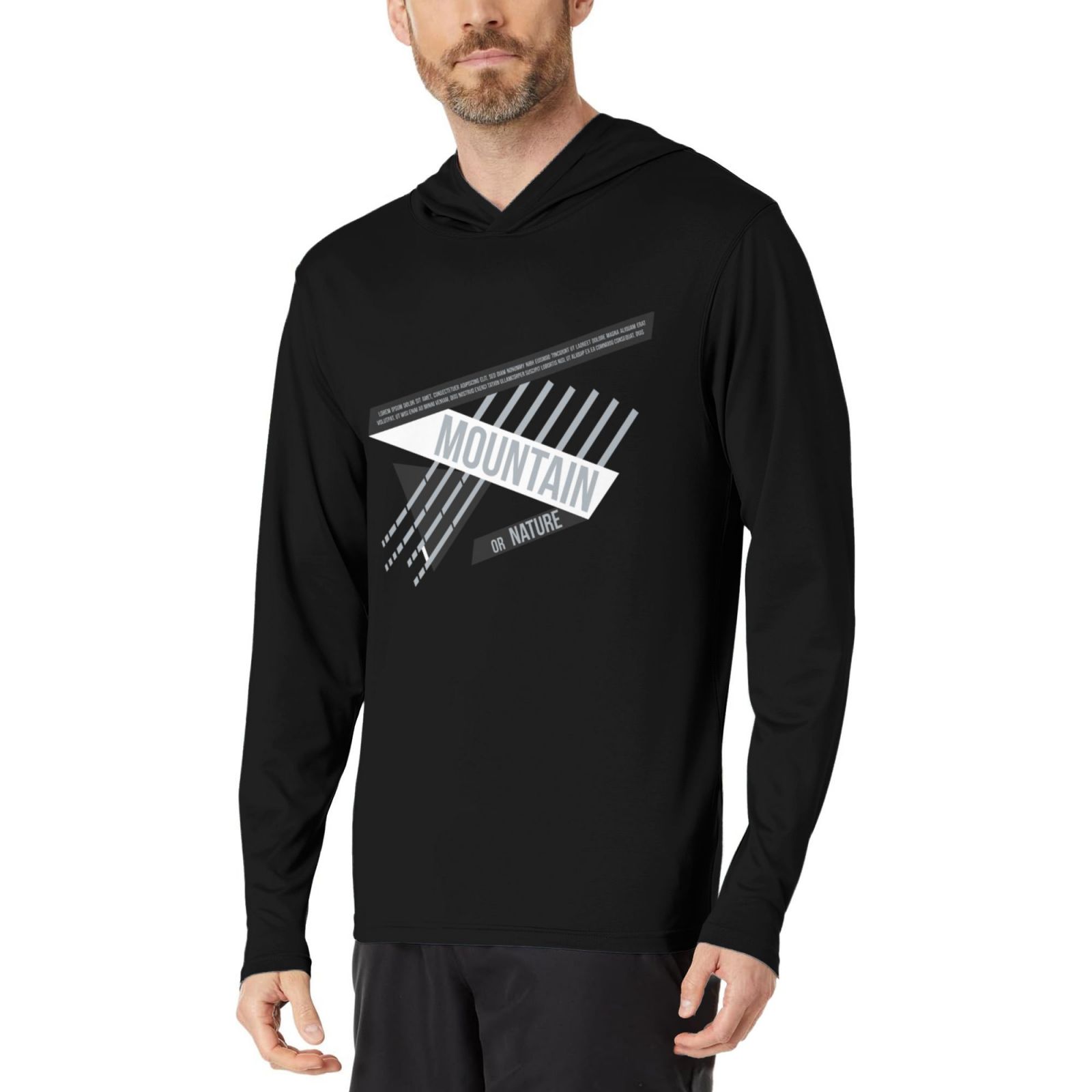 Men's Hooded Long-sleeved T-shirt