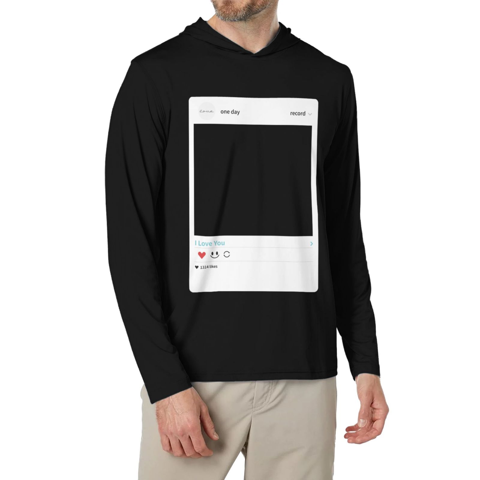 Men's Hooded Long-sleeved T-shirt