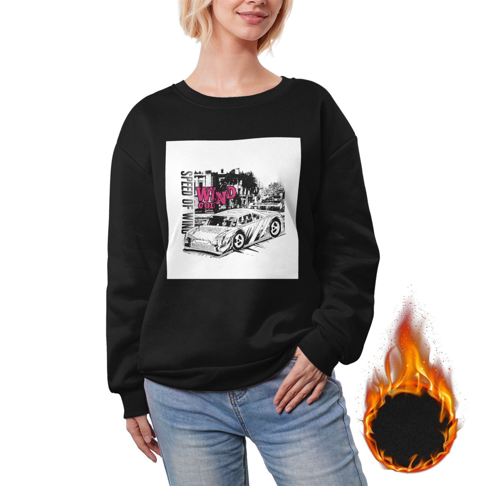 Women's Fleece Crew-neck Hoodie