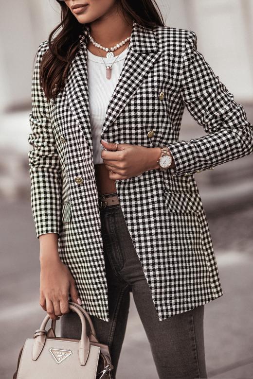 Plaid Print Blazer