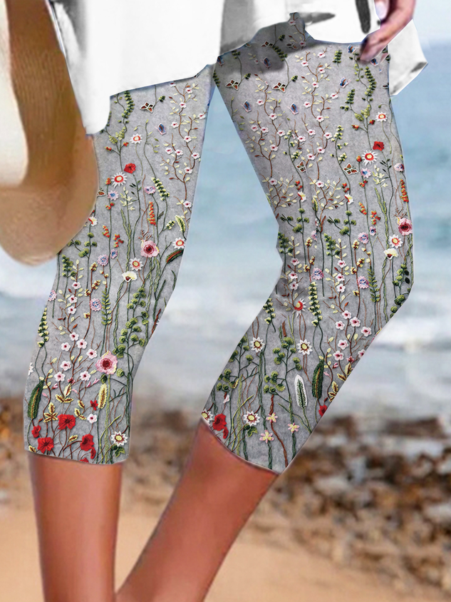 Jersey Floral Vacation Tight Leggings