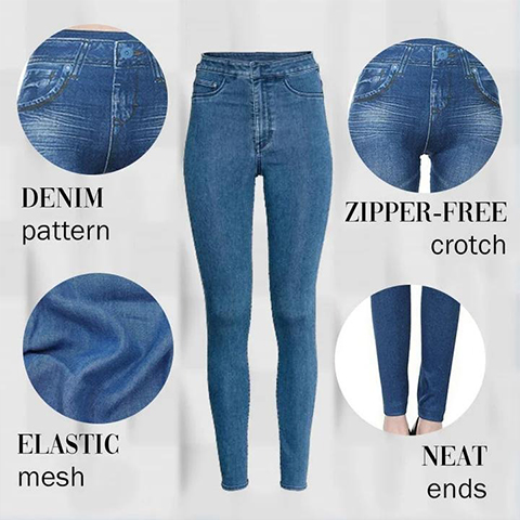 Margot Perfect Stretch Skinny Fit Pull-On Push-Up Plus-Size Denim Jeans Leggings