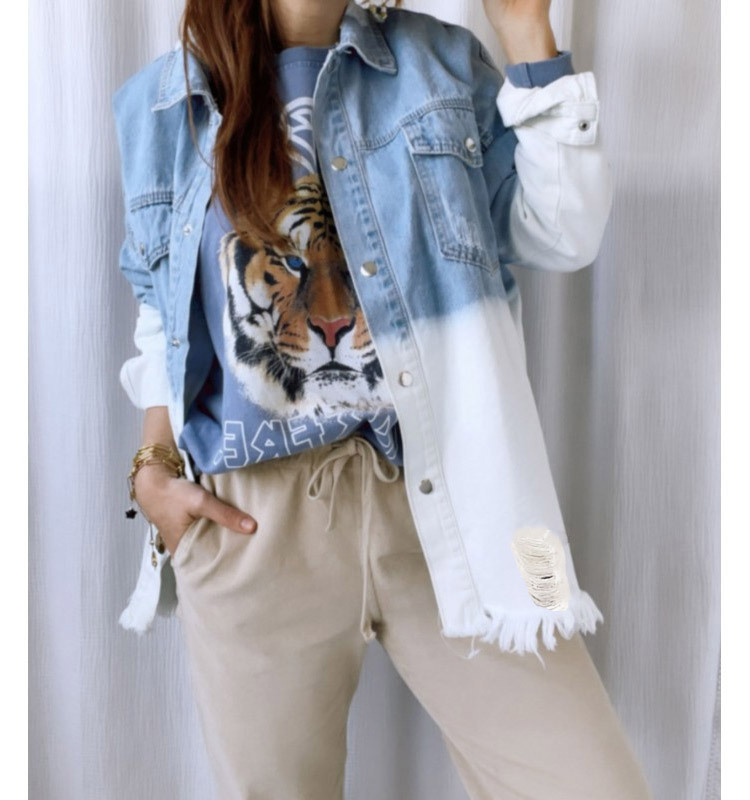 Denim Vintage Jacket with Long Sleeves