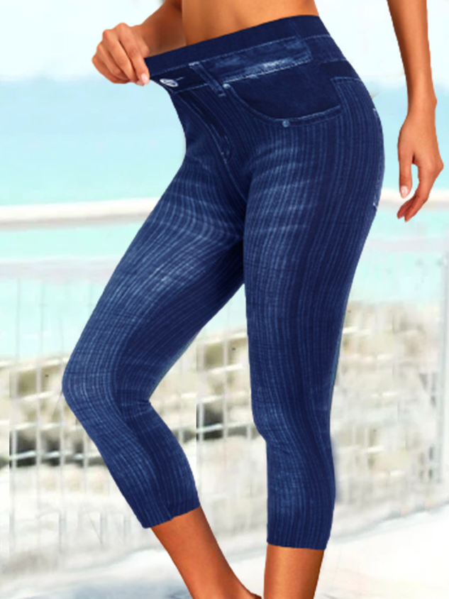 Random Print Casual Tight Leggings